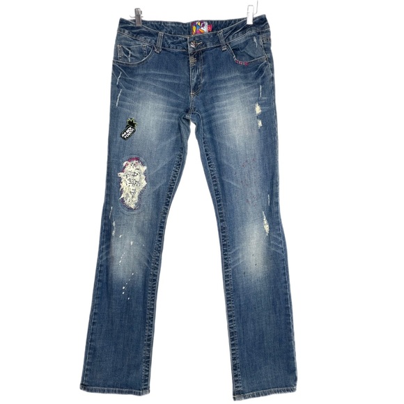 AKDMKS Akademiks Women’s Patch Distressed Jeans - Picture 1 of 14